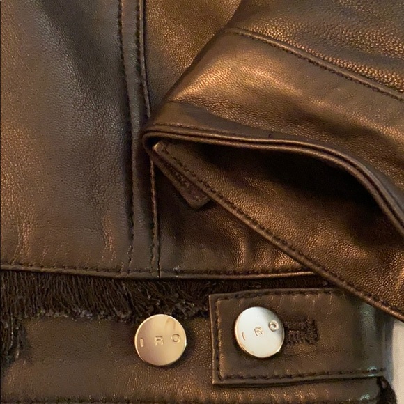 IRO Else Leather Jacket Size 40 (size 8) NWT - Picture 12 of 16